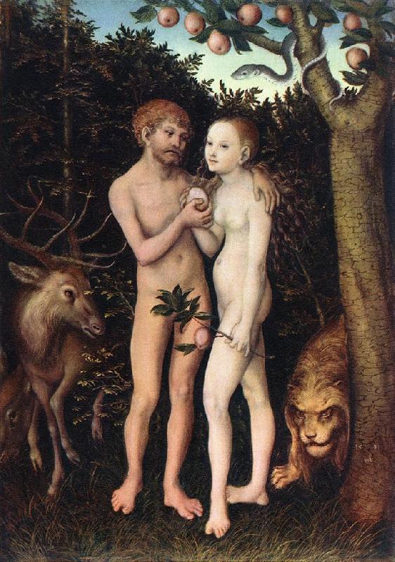 CRANACH, Lucas the Elder Adam and Eve 04 Norge oil painting art